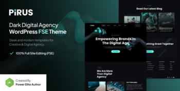 Pirus – Dark Digital Agency FSE WordPress Theme